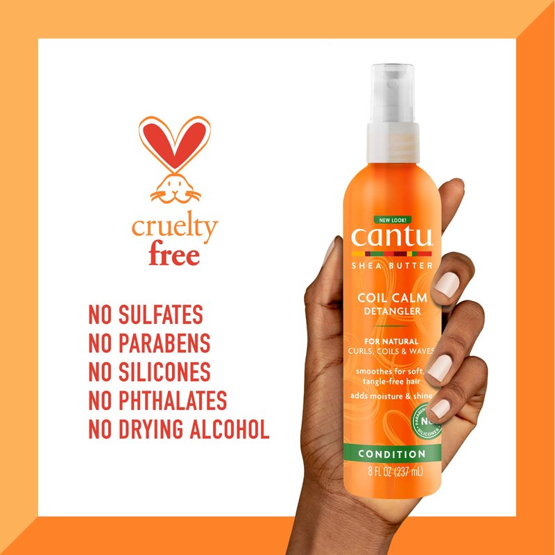 Cantu Coil Calm Detangler with Shea Butter for Natural Hair, 8 fl oz