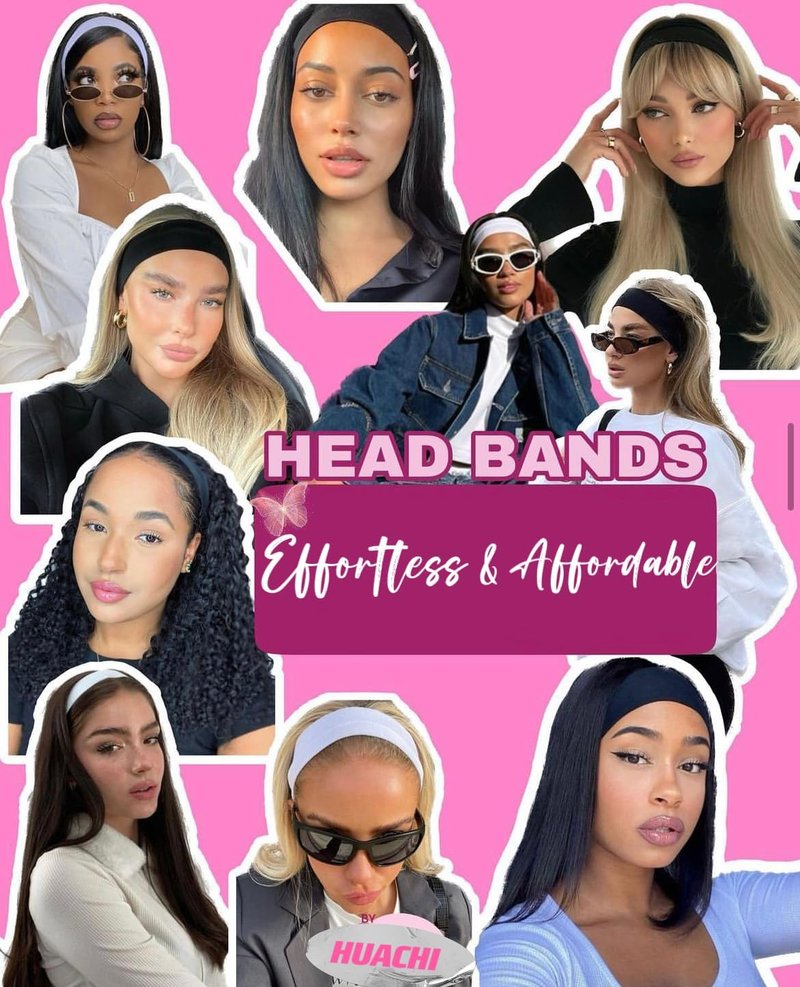 Huachi Pink Headbands for Women Valentines Day 16 Pack Elastic Hair Bands for Women' Hair Non Slip Soft Cloth Fabric Trendy Head Bands, White & Pink