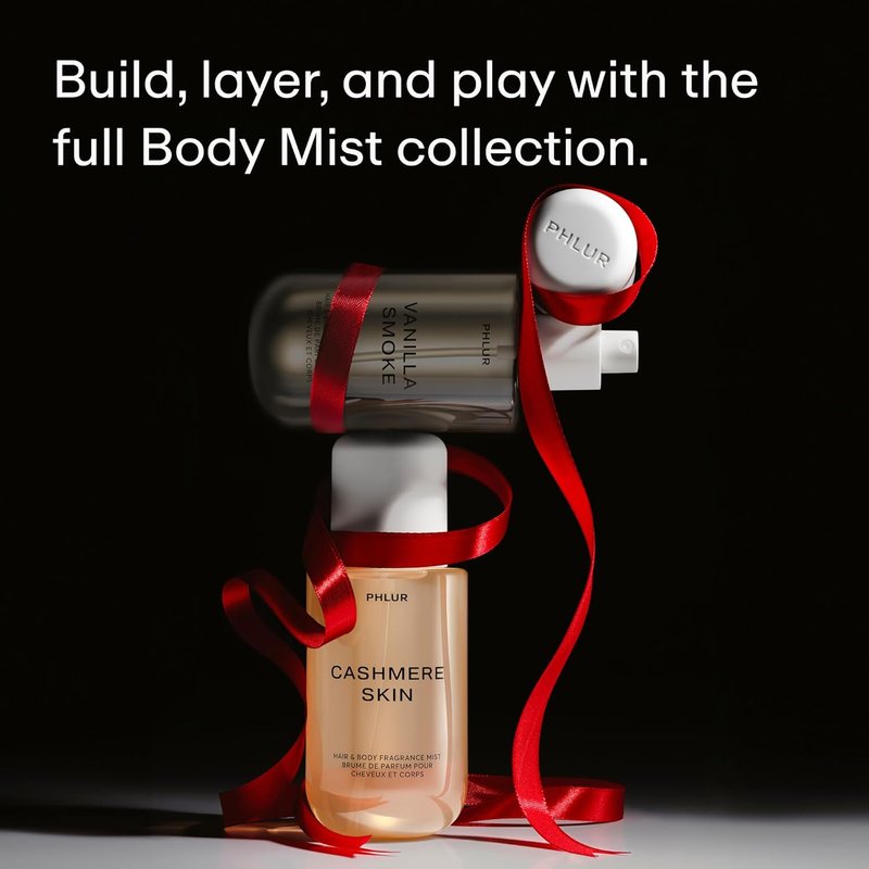 PHLUR Cashmere Skin Body Mist - 8 Fl Oz Hair and Body Perfume for Women | Almond, Vanilla & Cream Fragrance