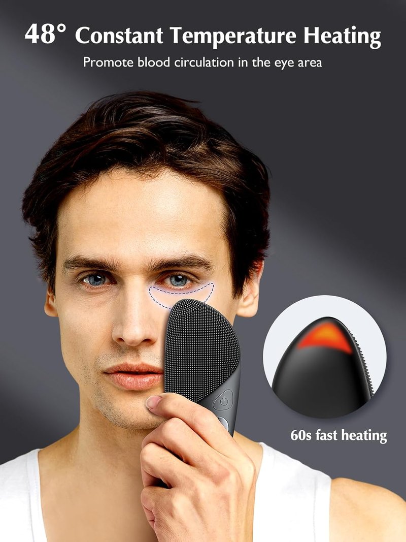 COSLUS Silicone Face Scrubber - Waterproof Rechargeable Facial Cleansing Brush | 4 Modes for Exfoliating & Massaging