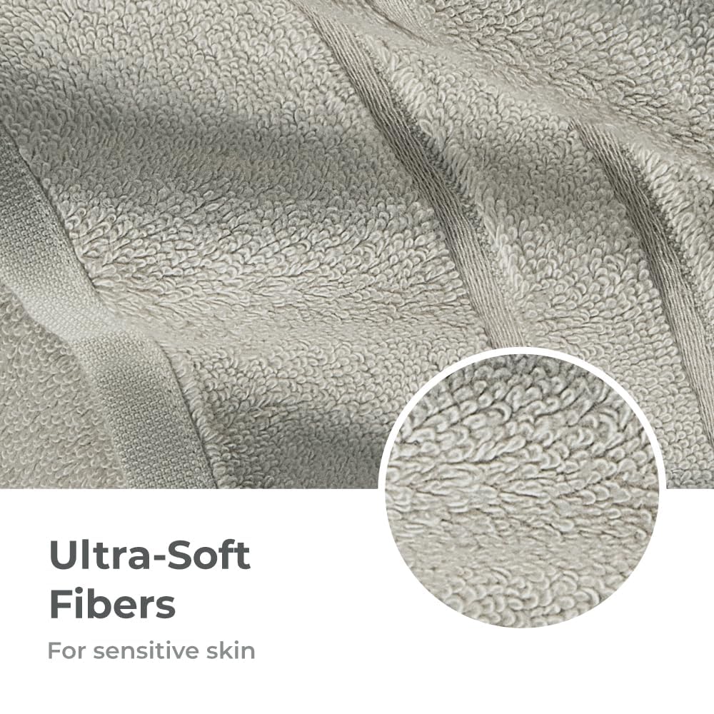 Cariloha Washcloth | Harbor Gray | 12"x12" | Turkish Cotton & Viscose Material Blend | Extra Smooth, Odor Resistant and Highly Absorbent