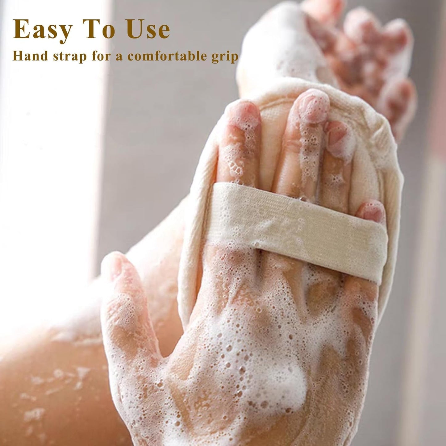 Exfoliating Natural Loofah Sponge Back Scrubber for Shower, Exfoliating Sponge for Shower, Bath Shower Scrubber for Men and Women