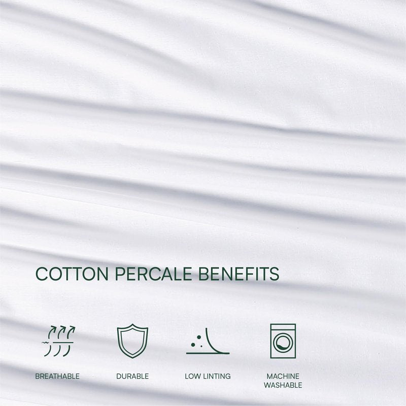 Lacoste Mini Geo Logo 100% Percale Cotton 3-Piece Sheet – Cool, Crisp, Matte, and Durable, Oeko-Tex Certified – Print, Open Air, Twin