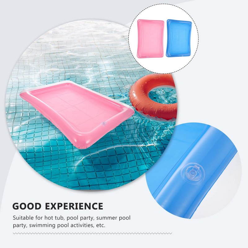 Food Tray 2pcs Luau Inflatable Serving Bars Ice Buffet Salad Serving Trays for Indoor Outdoor Beach Luau Party, Picnic, and Pool Party Cooler