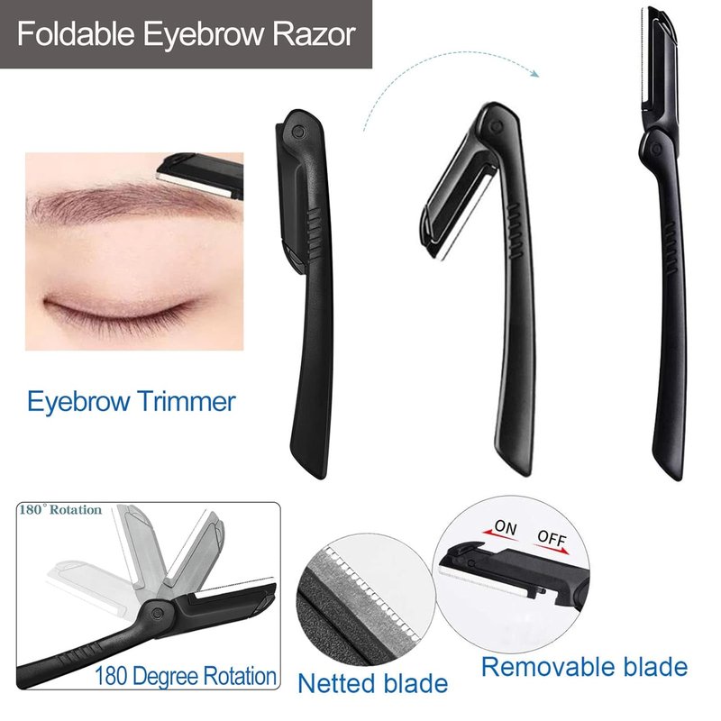 KAJUDA Eyebrow Grooming Kit - 5 in 1 Eyebrow Trimmer Set with Comb, Tweezers, Scissors & Brush