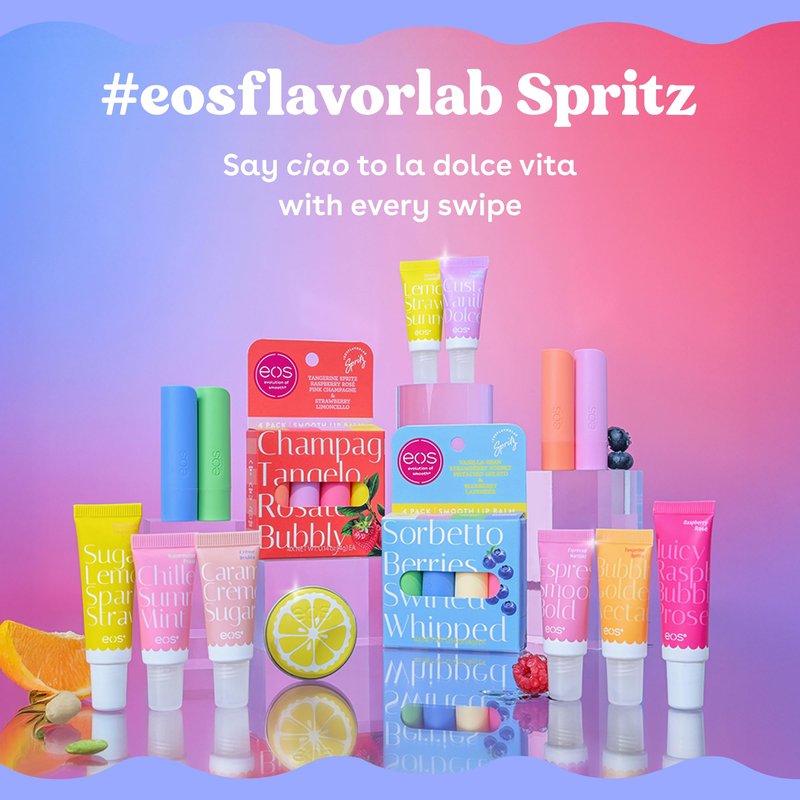 eos Limited Edition 24H Moisture Mini Super Balm, Dolce Vita - Hydrating, Moisturizing Lip Treatment, For Dry Lips, Travel Size, Shea Butter, Cruelty-Free, 0.169 fl oz, 3-Pack