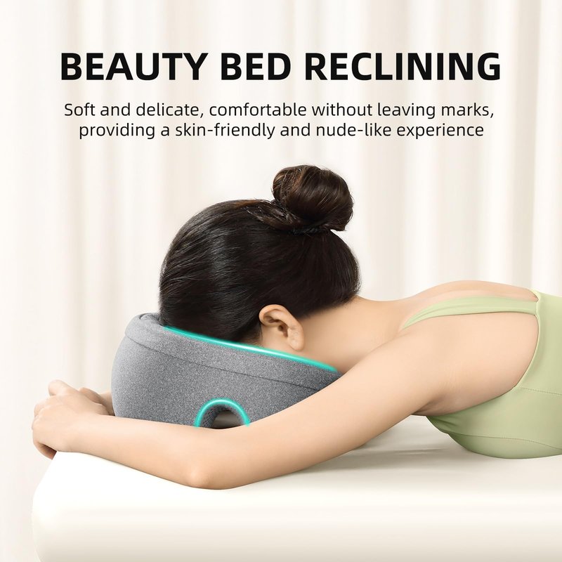 OSZZT Prone Massage Pillow for Facial Support，Prone Pillow for Eye Surgery，Detachable Cover，Facial Ventilation Hole Design，Face Groove Cushion for Stomach Sleepers (Grey)