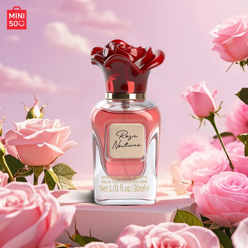 MINISO Rose Nocturne Perfume for Women – Floral & Warm Amber Scent, Elegant and Long-Lasting Eau de Toilette, 30 ml / 1.01 fl oz