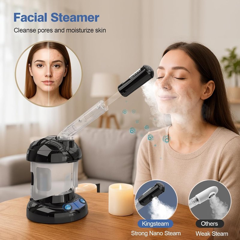 Kingsteam Hair Steamer - 2 in 1 Ozone Facial Steamer for Home & Salon Use | Personal Care Device
