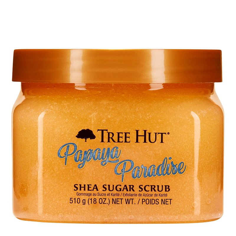 Tree Hut Papaya Paradise Shea Sugar Scrub, Exfoliating, Hydrating & Moisturizing Body Scrub with Shea Butter & Nourishing Essential Oils, Smooth & Soften Skin, 18 oz