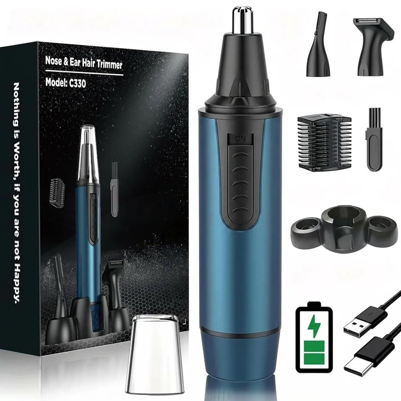 AREYZIN Nose Hair Trimmer for Men,2026 Professional 3 in 1 Painless RechargeableEar and Nose Trimmer,IPX7 Waterproof Eyebrow Facial Hair Trimmer Body Grooming Kit Dual EdgeBlades
