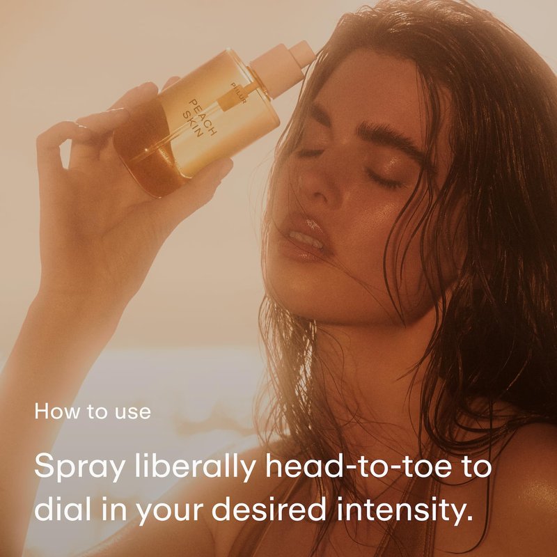 PHLUR Peach Skin Body Mist, 8 Fl Oz - Hair and Body Perfume for Women with Peach Bellini, Bergamot, Vanilla Orchid, Milky Sandalwood & Sheer Amber Fragrance Body Spray