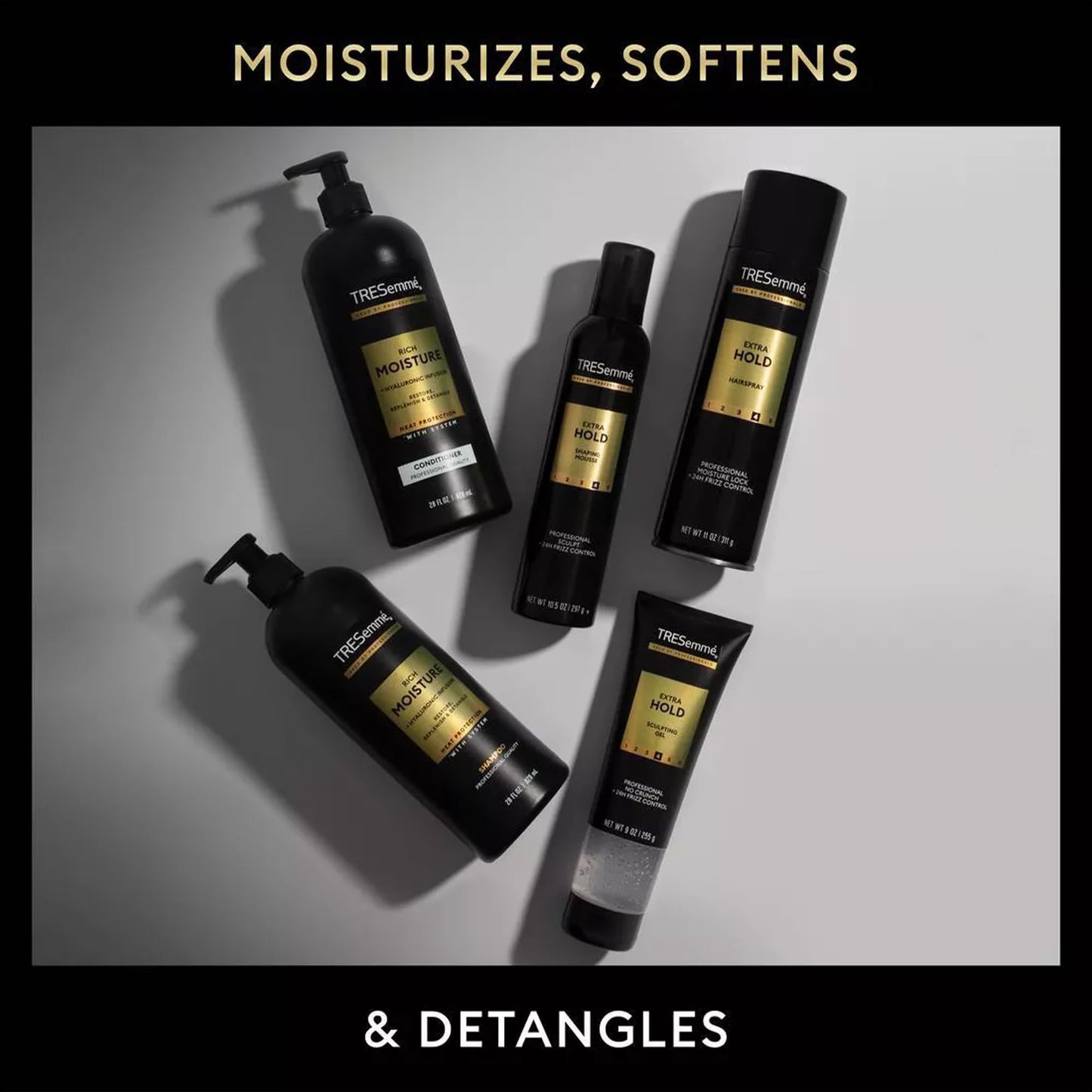 TRESemmé Hairspray, Extra Hold, 2-Pack, Moisturizing Hair Spray, 24H Frizz Control + Keratin Repair Mask (3 Piece Set)