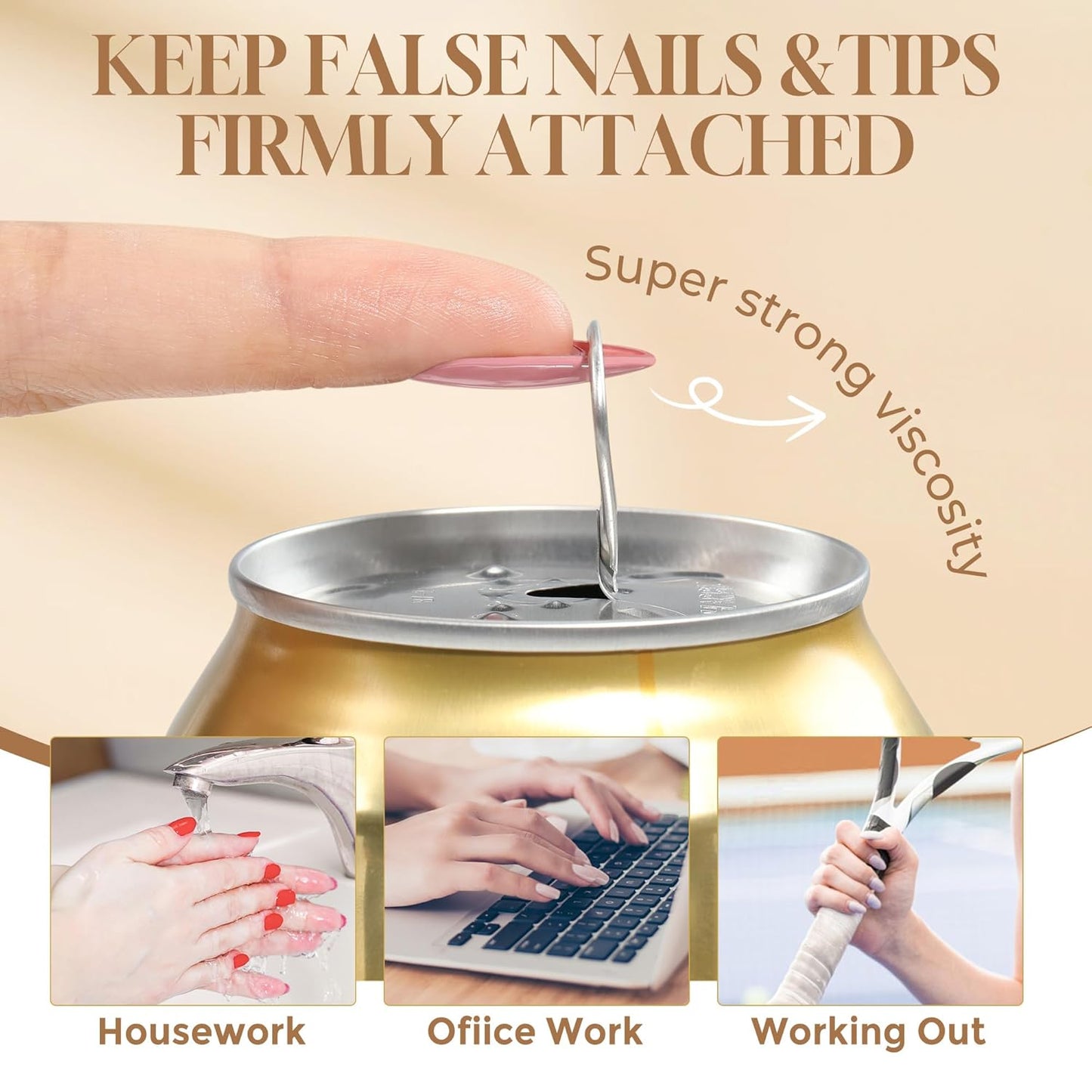 UNA GELLA 6 in 1 Gel Nail Glue for Nails Tips 10ml Long Lasting U V Nail Glue Super Strong Brush On Glue for Base Blooming Gel for Clear False Nail Tips and Press on Acrylic Nails Need Light Cured