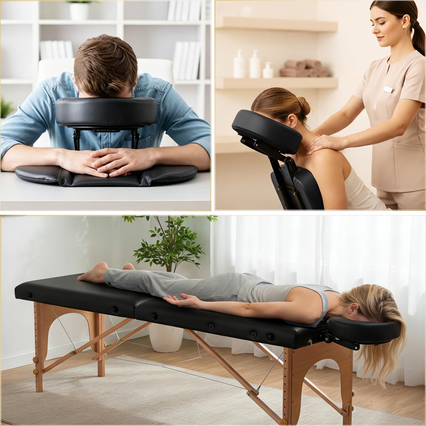 TRENDBOX Face Down Tabletop Massage Kit Adjustable Headrest Pillow