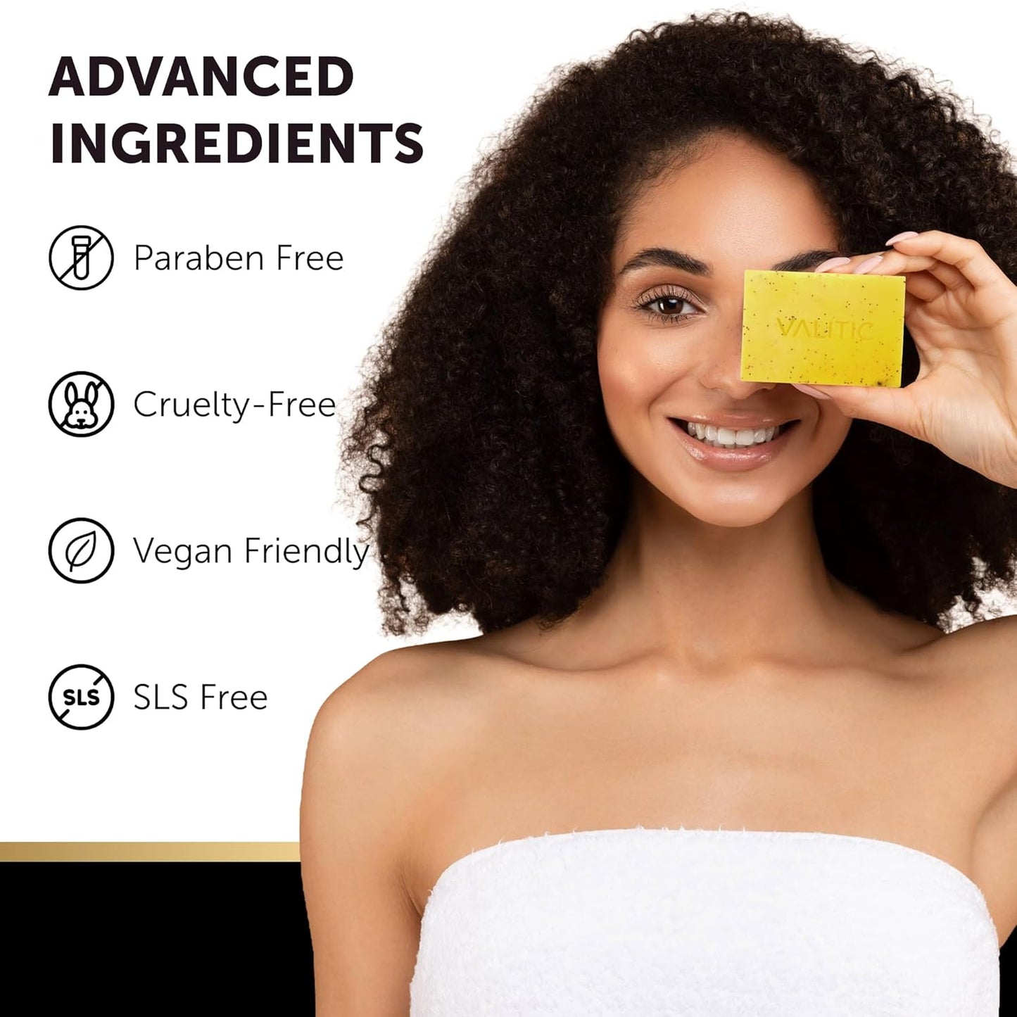 VALITIC Lemon Turmeric Soap - Brightening Kojic Acid Exfoliating Bar for Dark Spots | 1 Pack with Retinol, Vitamin C, Collagen & Hyaluronic Acid