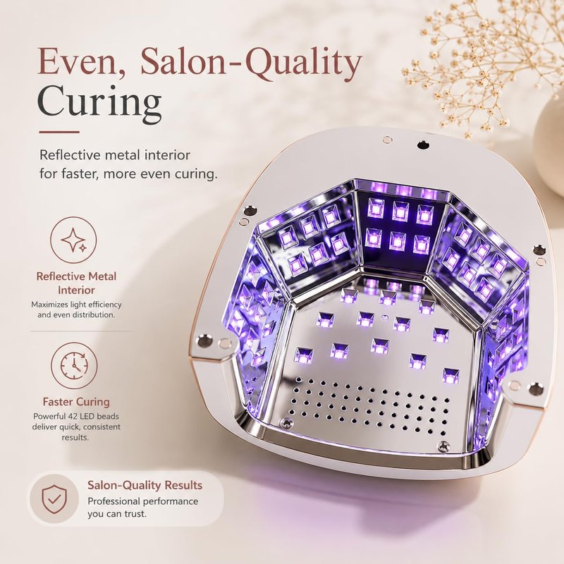 Cordless UV Nail Lamp for Gel Nails, 96W Rechargeable Nail Dryer with Long-Lasting 15600mAh Battery, Fast Curing, Smart Sensor & Sturdy Metal Base for Salon, Home & Travel