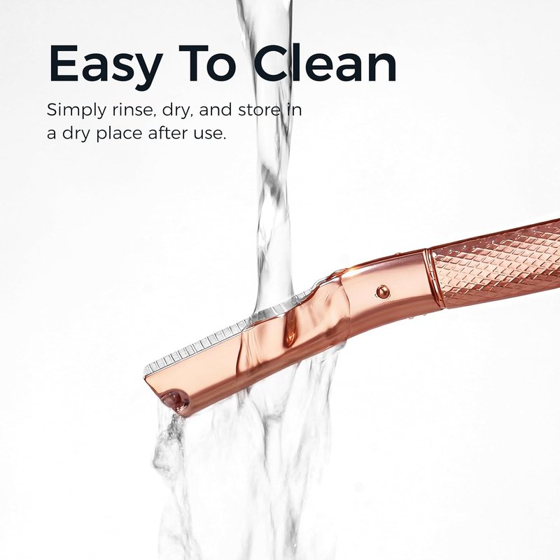 Eyebrow Razor - Precision Face Trimmer for Women & Men | 6-Blade Rose Gold Shaper