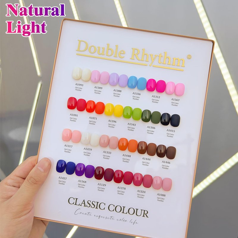 Double Rhythm 28Pcs 0.5Oz Gel Nail Polish Set Same Color Same Bottle Gel Polish Kit Nail Art Manicure Salon DIY at Home for Women (Red Pink Collection-T24-4)
