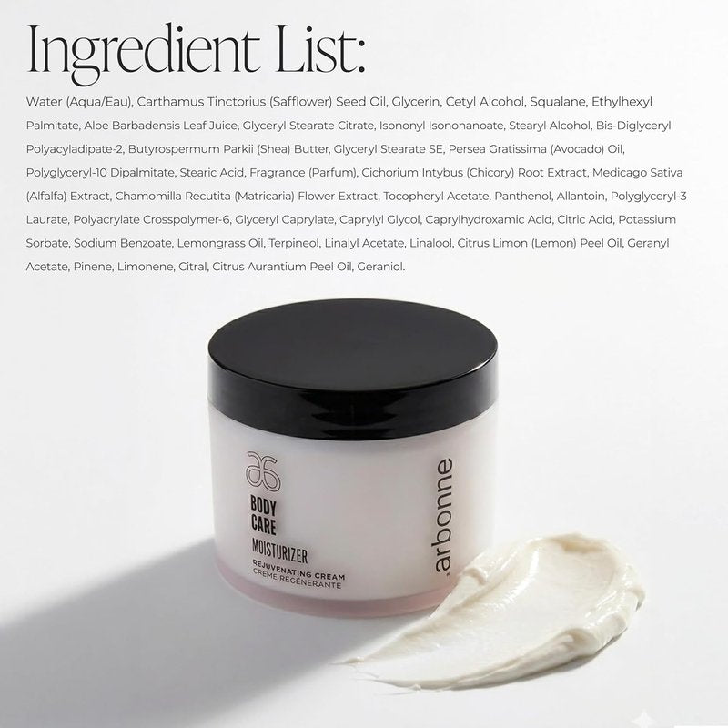 BodyCare Moisturizer Cream – Rich Hydrating Body Lotion with Omega 3-6-9, Shea, Aloe, and Vitamin E; Spa-Like Hydration for Daily Use, by Arbonne.