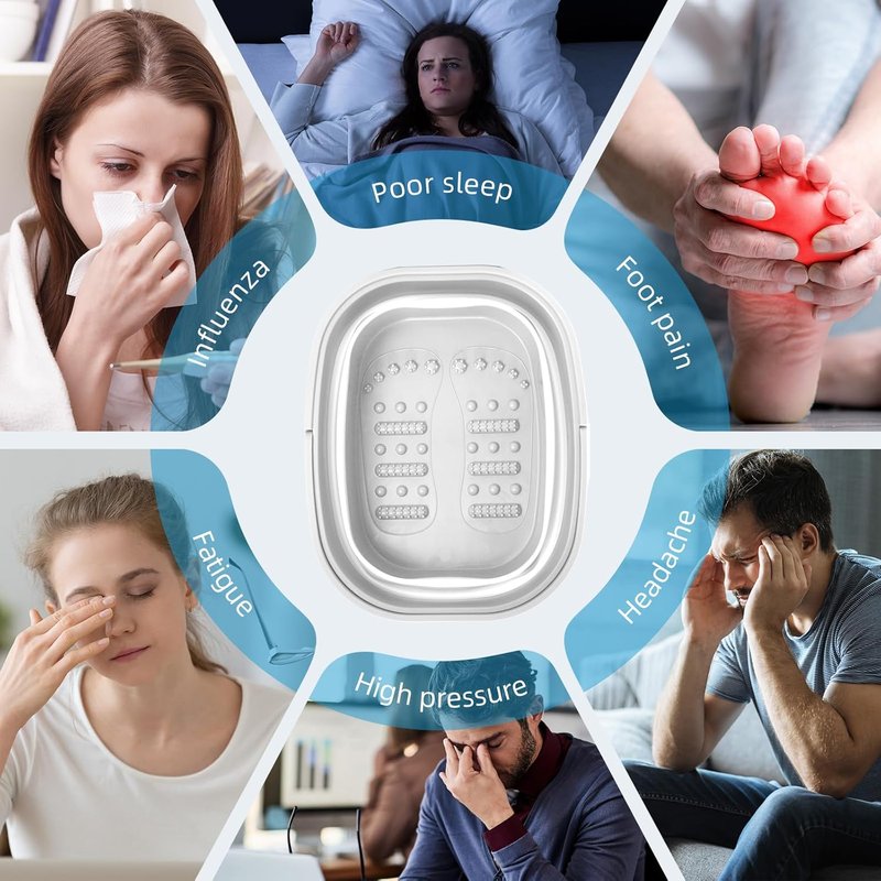 Skiennix Ionic Foot Bath Detox Machine - Remove Toxins with 2 Arrays & 80 Liners | Folding Bathtub Gift for All