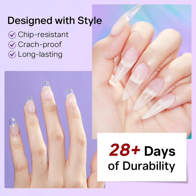 MIZHSE HEMA-Free Hard Gel for Nails - 1.06oz Clear Builder Gel | UV/LED Nail Strengthener for DIY Home Salon