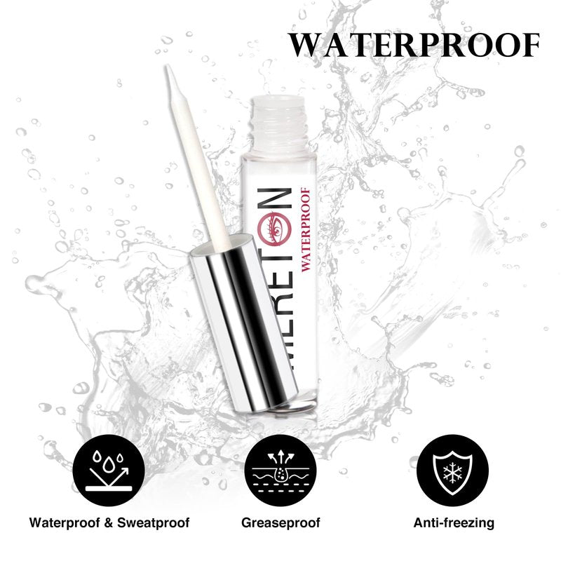 Eyelash Glue for False Eyelashes - Super Strong Hold Clear Waterproof Long-Lasting Strip Lash Glue Fast Drying Eyelash Adhesive 5ml/0.17oz White