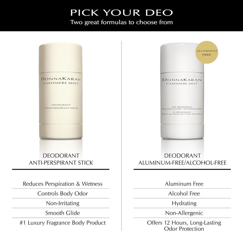 Donna Karan Cashmere Mist Deodorant Stick Duo - Aluminum-Free Anti-Perspirant | 2-Pack, 1.7 Oz Each
