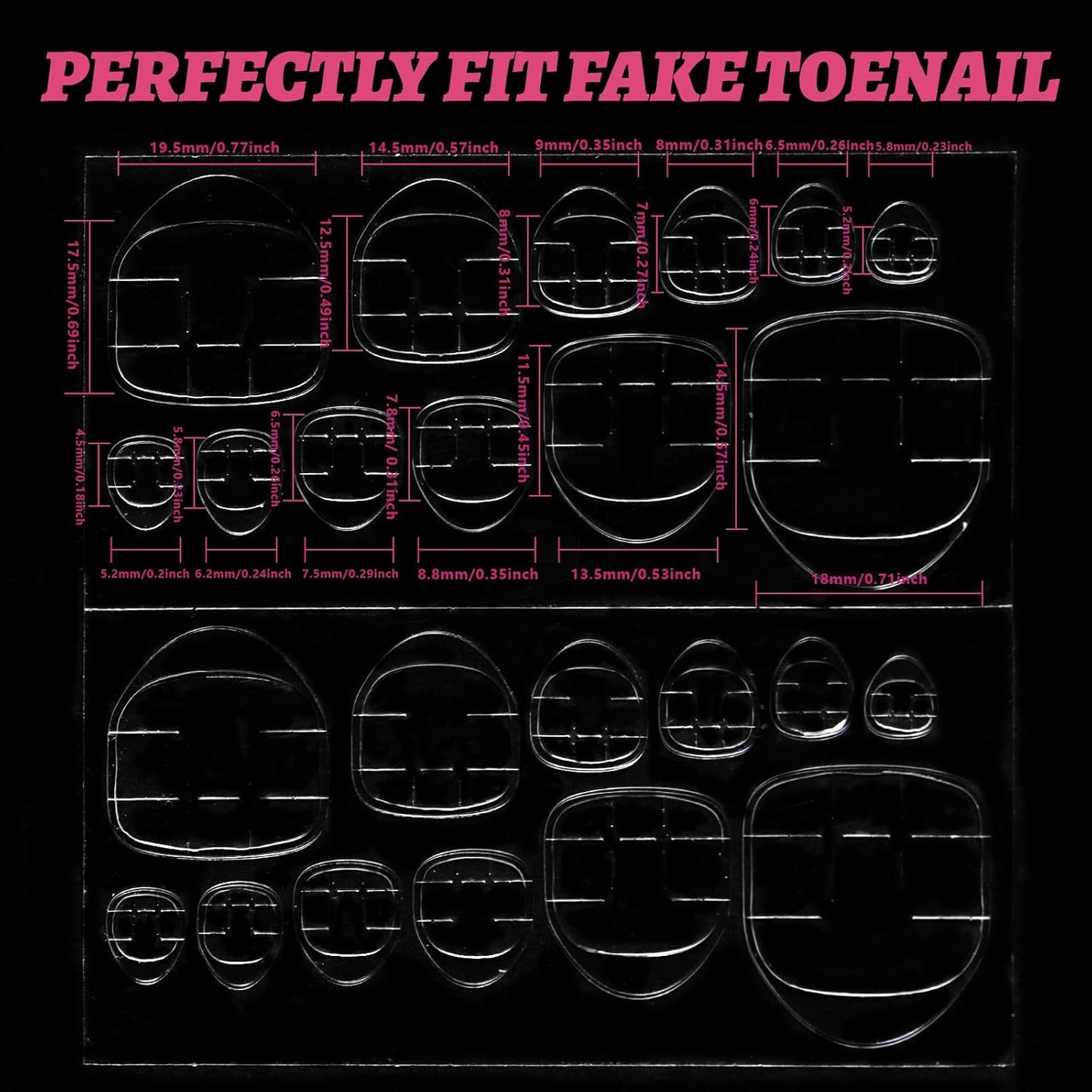 Teenitor Press-On Toenails - 144 Pcs French Tip Sets for Women | Easy Glue-On Fake Toe Nails