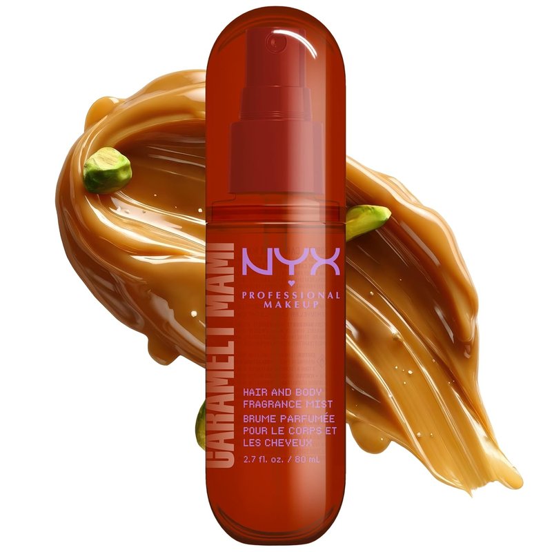 NYX Professional Makeup Fat Oil Fragrance Mist - Caramelt Mami Scented Hair & Body Spray, 2.7 fl oz | Vegan & Cruelty-Free