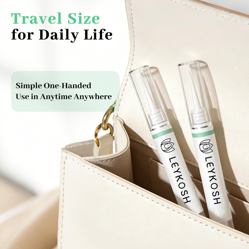 LEYKOSH Nail Glue Remover for Press on Nails, 2025 Upgraded 2 In 1 Stick & Remover Pen Design, Not for Gel Polish Base Coat, Quick Gentle Removal Fake Nail Tips Press Ons, 2pcs*5ml