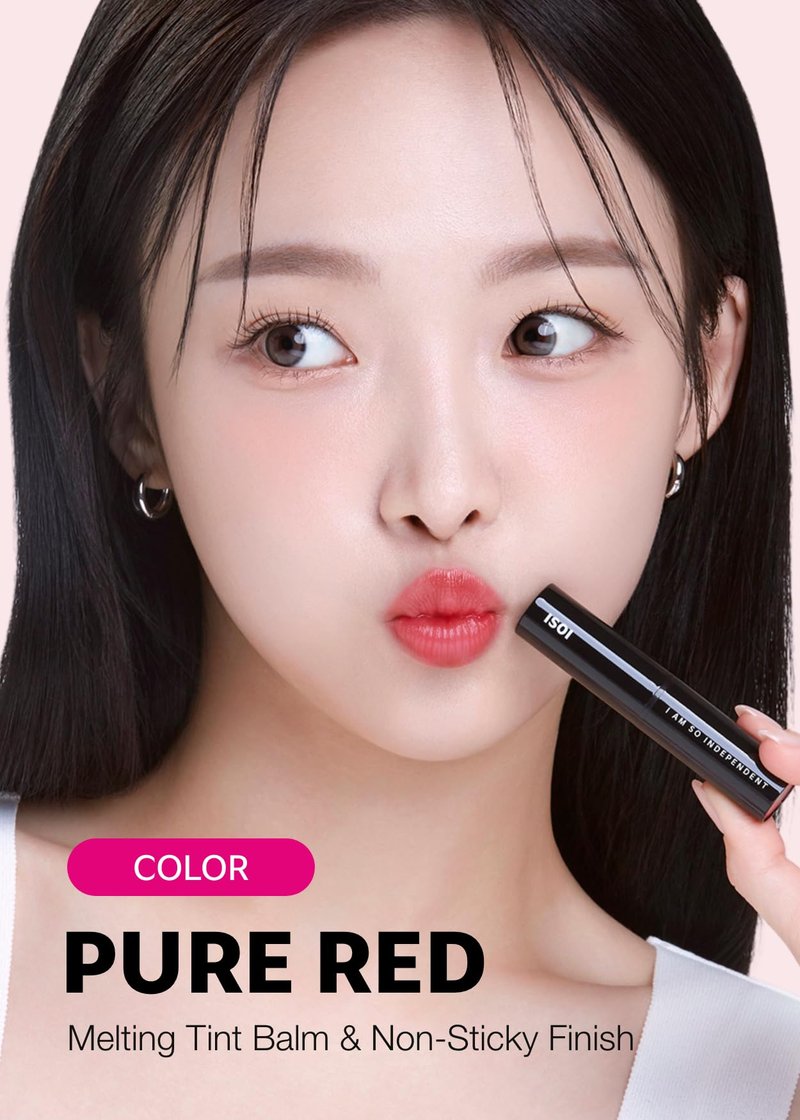 ISOI Bulgarian Rose Lip Treatment Balm (Pure Red) – Hydrating & Tinted Lip Balm for Dry Lips, Korean Skincare (0.18 oz, 5g)