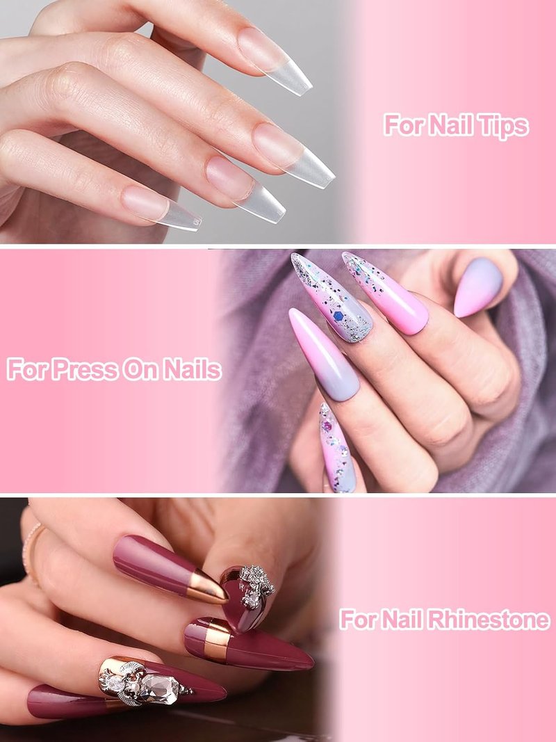 100g/3.52oz Gel Nail Glue, EBANKU Press on Nails Glue for Acrylic Nail Tips Super Strong Solid Soft Gel for Fake Nails Extension, Long Lasting, UV Lamp Required, High Capacity, Pointed Bottle Nozzle