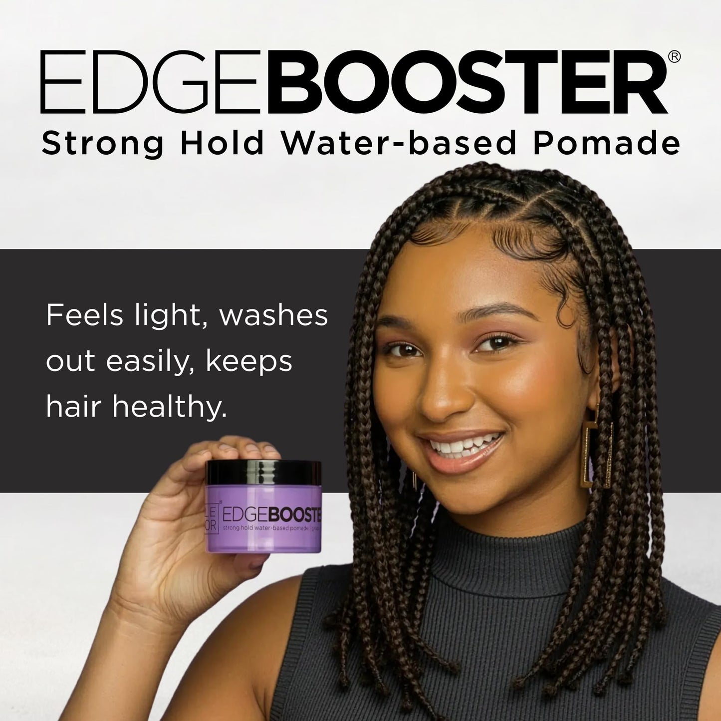 Style Factor Edge Booster Strong Hold Water-Based Pomade | Formulated with Argan Oil for Moisture & High Shine | Long Lasting Edge Control Gel | Acacia, 3.38 oz