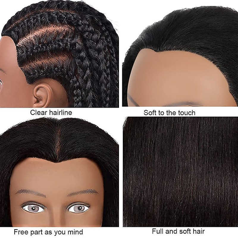 Realistic Mannequin Head with 100% Human Hair - Cosmetology Styling Practice Doll | 14 Inch