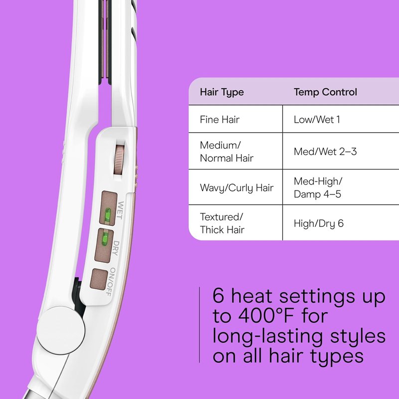 Conair Double Ceramic Flat Iron - 1.5-Inch Wet-to-Dry Hair Straightener for Smooth Styles