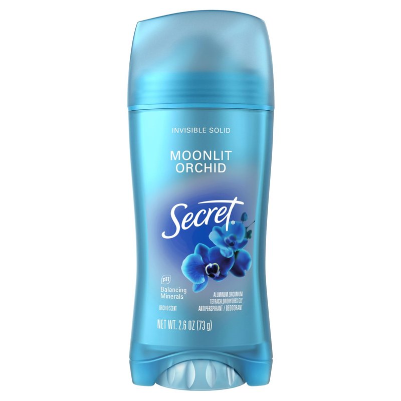 Secret Fresh Antiperspirant Deodorant for Women, 72hr Breathable Sweat & Odor Protection, Instant Freshness & Gentle, PH Balancing Minerals, Invisible Solid, Moonlight Orchid Scent, 2.6 oz