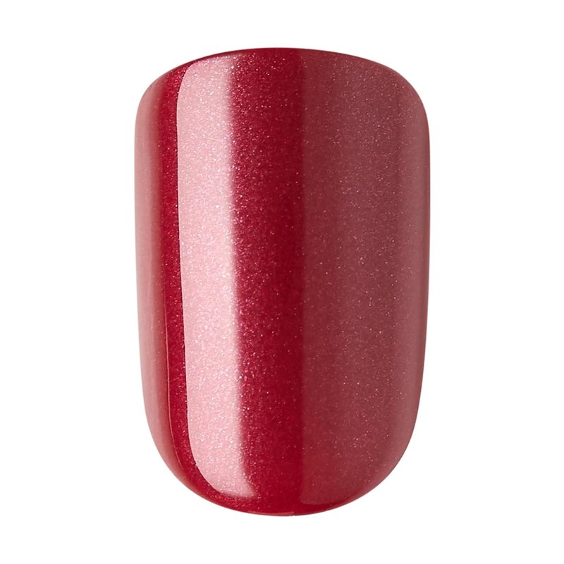 Kiss Impress No Glue Mani Press On Nails, Color, 'Red Velvet', Red, Short Size, Squoval Shape, Includes 30 Nails, Prep Pad, Instructions Sheet, 1 Manicure Stick, 1 Mini File