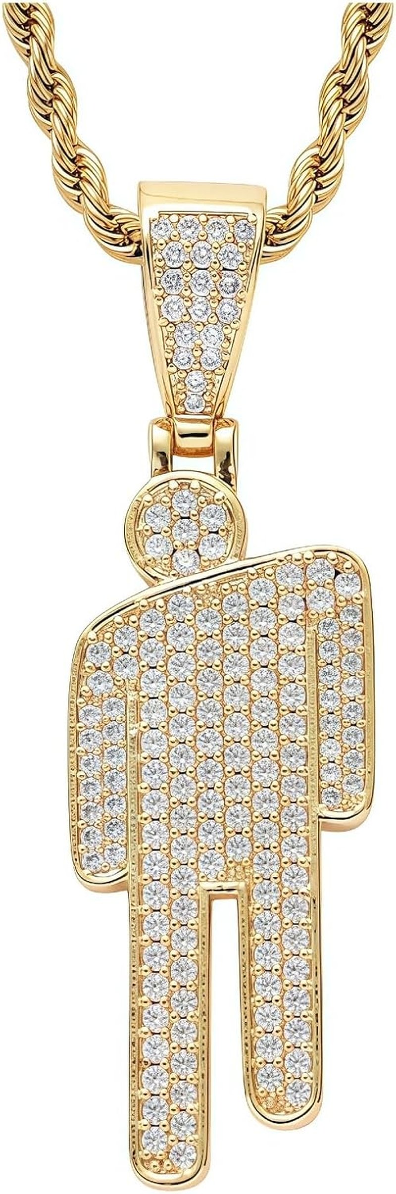 Skiennix Crooked Head Zircon Necklace - Stylish Hip-Hop Alloy Pendant Jewelry for Women