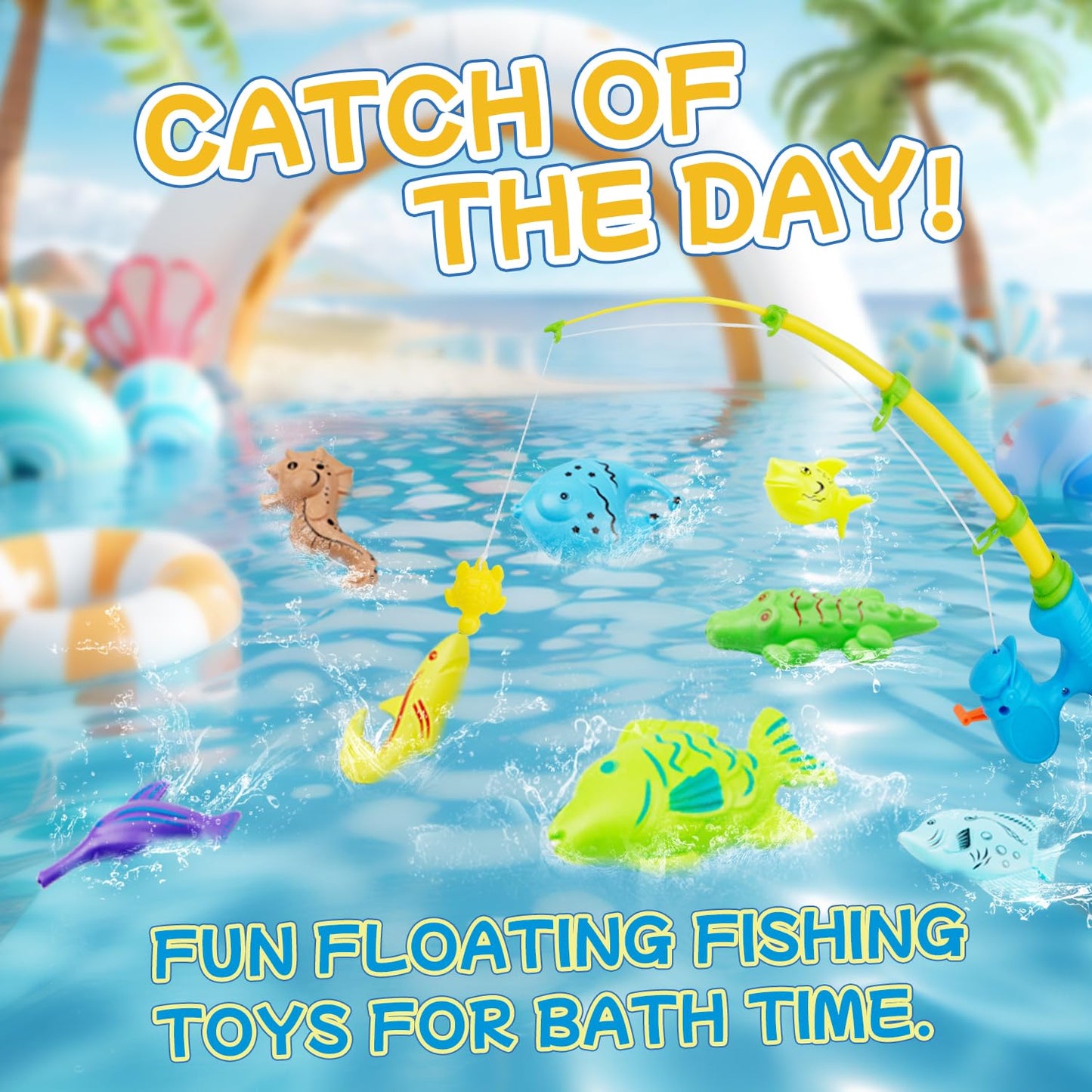 Shark Bath Bombs for Kids with Surprise Fishing Toy Set, 8 Fun Exploding Bath Balls & 9 Fishing Toys, Natural Handmade Organic Bubble Bath Fizzies, Ideal Birthday Holiday Christmas Gift for Boys Girls