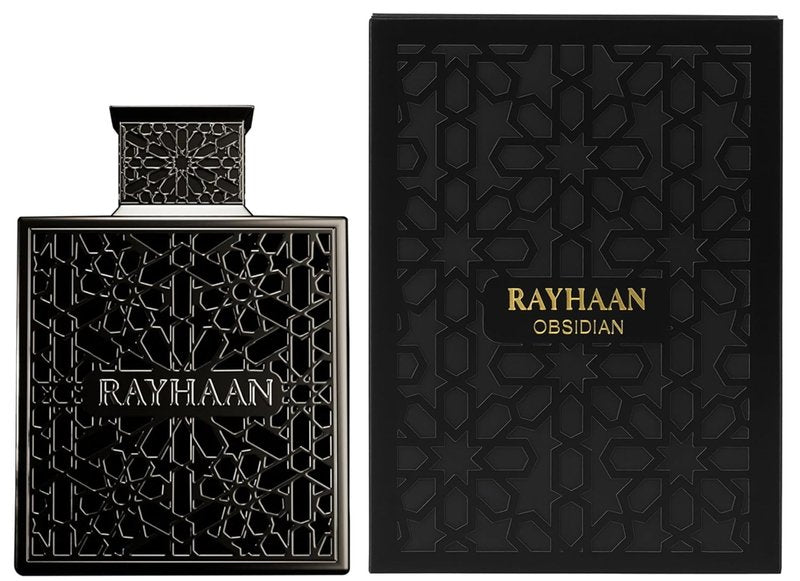 Rayhaan Obsidian Eau de Parfum - Long-Lasting Woody, Spicy & Amber Fragrance for Men | 3.4 Ounce