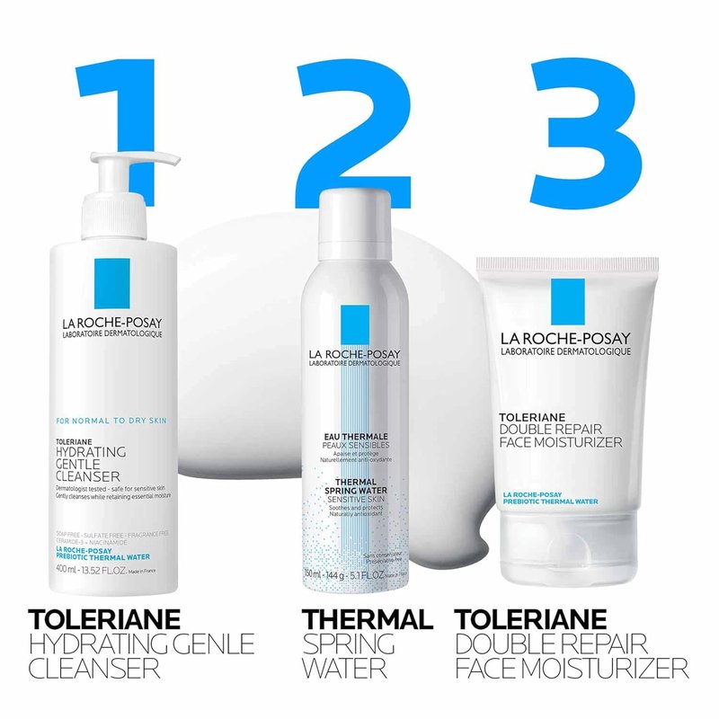 La Roche-Posay Toleriane Hydrating Face Cleanser | Gentle Daily Wash with Niacinamide & Ceramides for Dry to Normal Skin