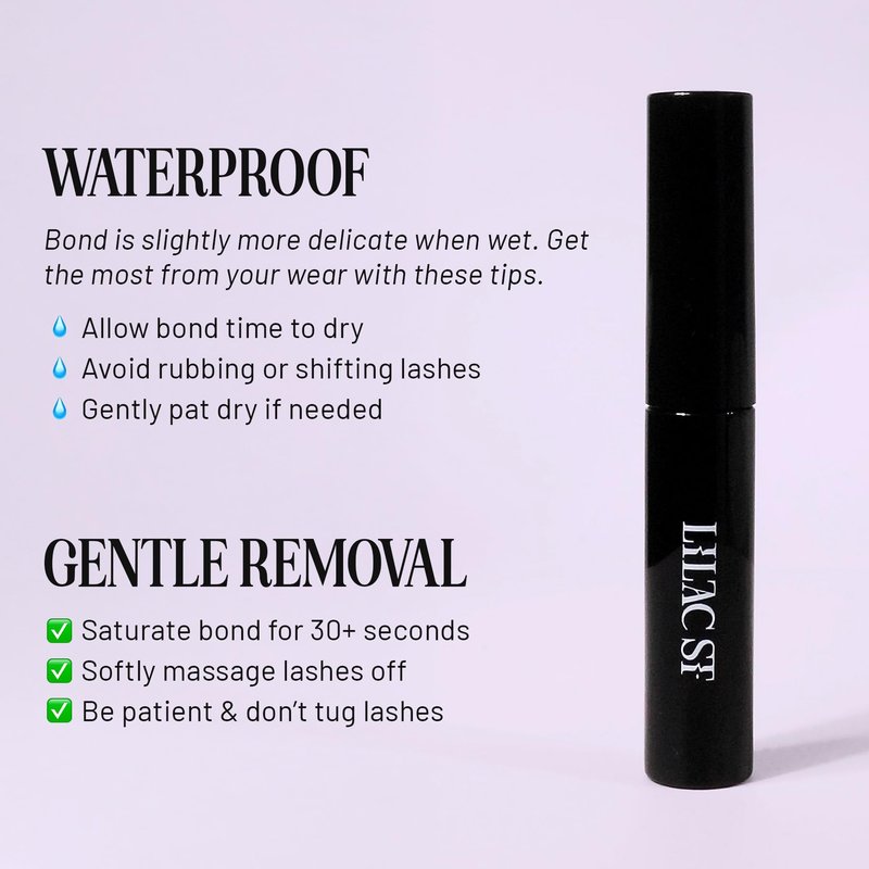 Lilac St - Eternal Bond Lash Glue (Black) - Lash Cluster Glue - Quick Dry Formula - Mini Mascara Wand Applicator - Strong & Flexible Hold - Waterproof - Cruelty Free, Vegan - Pack of 2