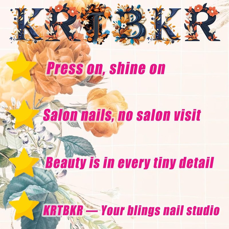 Skiennix 24Pcs Press-On Nails | Long Square Design with 3D Pink Flowers & Rhinestones
