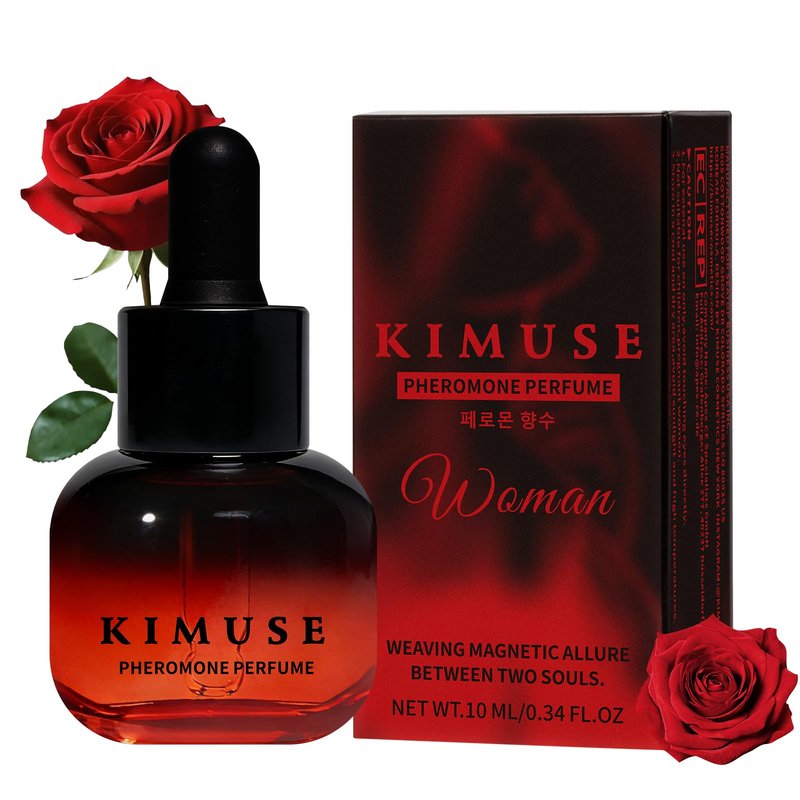 KIMUSE Pheromones Perfumes for Women, Long Lasting Women's Perfume with Rose & Jasmine Scent, Enhances Attraction & Confidence, Vegan & Cruelty-Free, Travel Perfume Cologne 10ml/0.34fl. oz