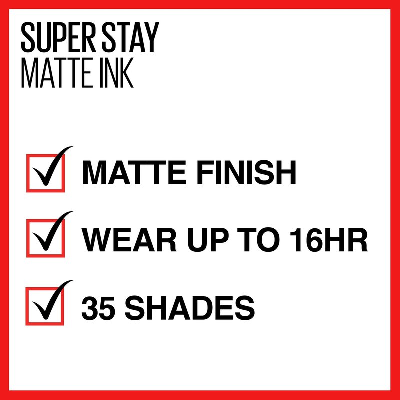 Maybelline New York SuperStay Matte Ink Liquid Lipstick, Heroine, 0.17 FL