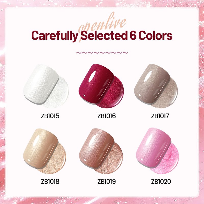 OpenLive Glitter Nail Polish Set - 6 Vibrant Colors for Stunning Nail Art | 10ml Each