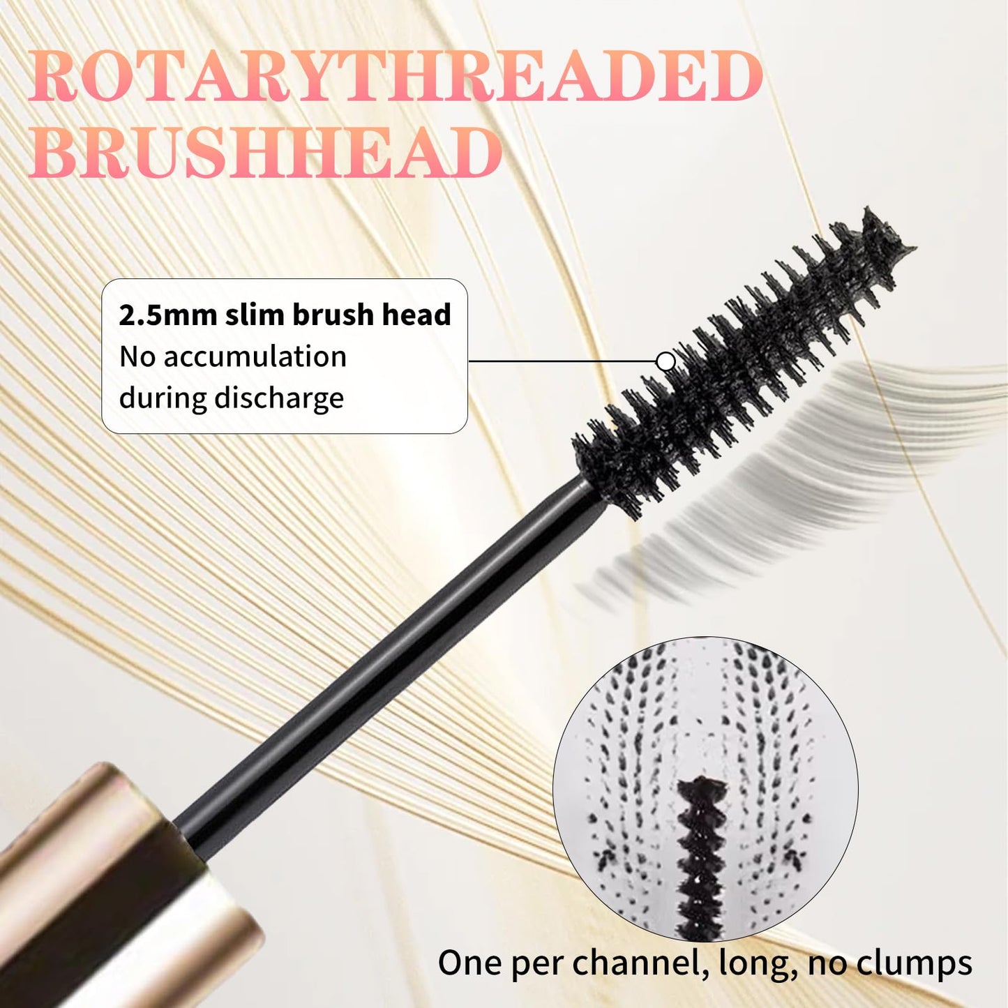 Ultra-Fine Lengthening Waterproof Quick-Dry Mascara, 2026 New 3D Volumizing Mascara, Fine Brush Tip Quick Drying Smudge Proof No Clumping (Black+Brown)