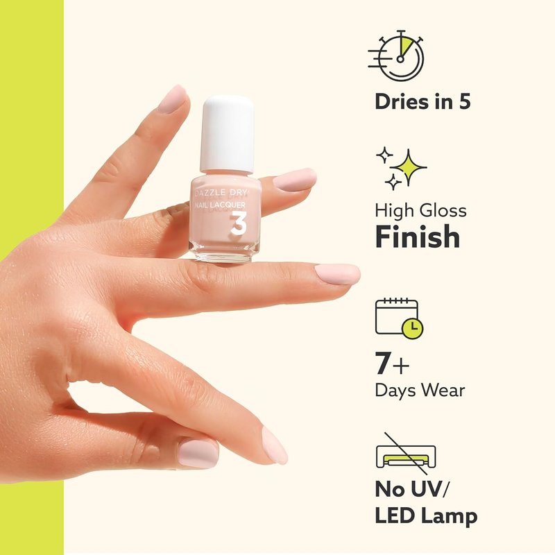 Dazzle Dry Mini Kit - 4 Step System for Perfect Manicures | Chiffon Moment - Sheer Warm Taupe (5 Piece Kit)