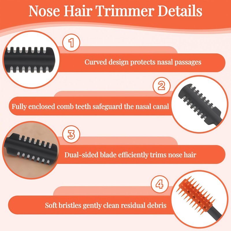 KTBKGV 2026 Upgraded 2-in-1 Nasal Hair Cutter, 360° Rotating Double-Sided Blade, Washable Portable Grooming Tool for Men & Women, Travel Essential,(Multicolor-6Pack)